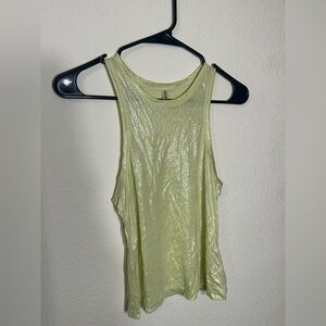 FP Movement by Free People Shimmering Muscle Tee - lime green/ yellowish